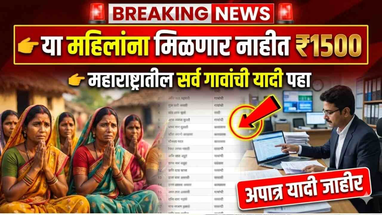 लाडकी बहीण योजना अपूर्ण राहिलेल्या महिलांची गावानुसार यादी जाहीर